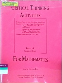 Image of Critical Thinking Activities Book 4 Student Book For Mathematics