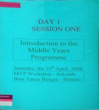 Image of Day 1 Session One Introduction to the Middle Years Programme